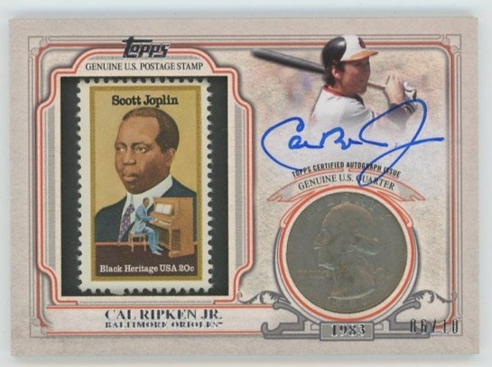 2016 Topps World Series Champion Coin and Stamp Cal Ripken Jr. SIGNED #6/10